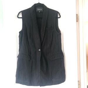 Lafayette 148 New York Black Vest Size M